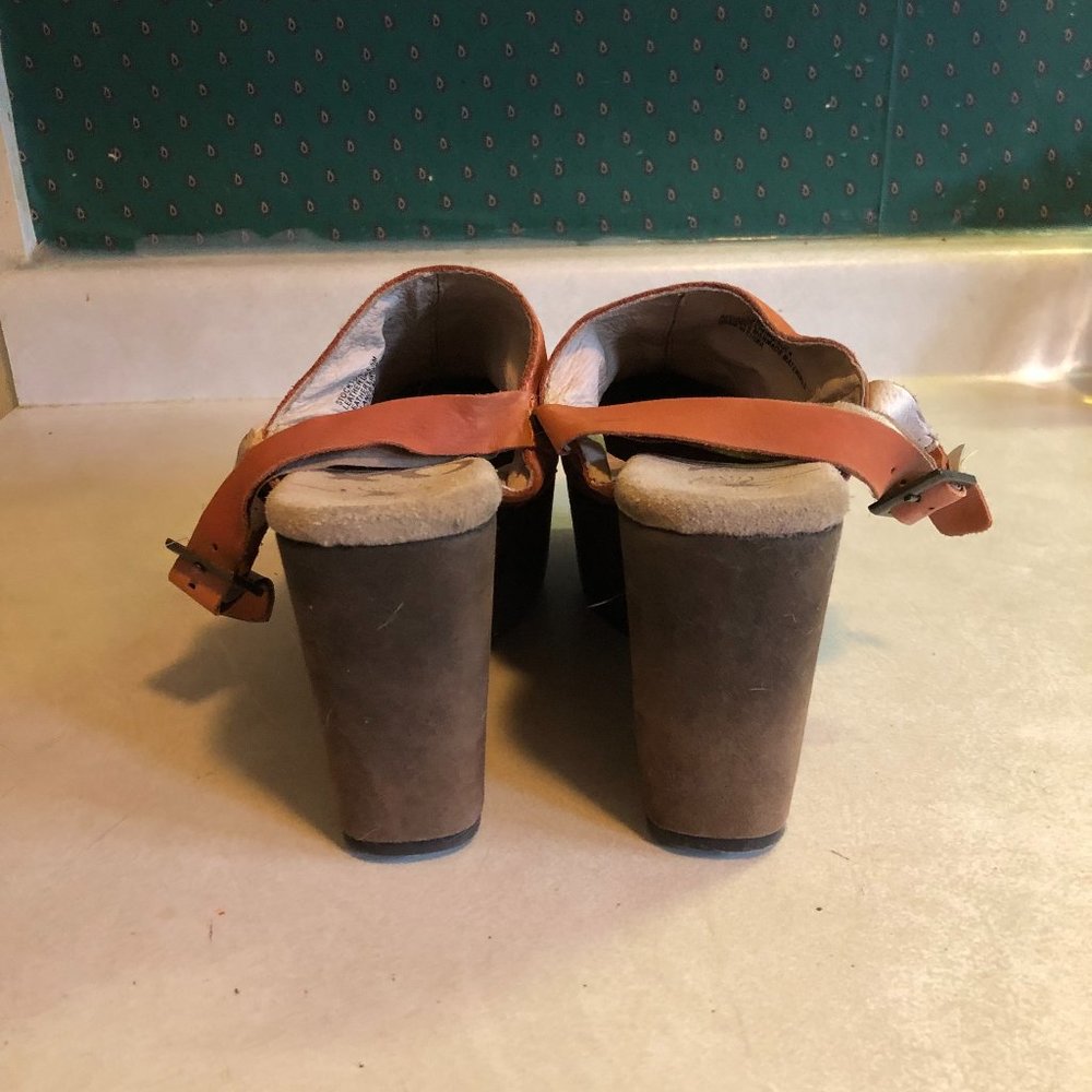 Burnt Sienna platform clogs